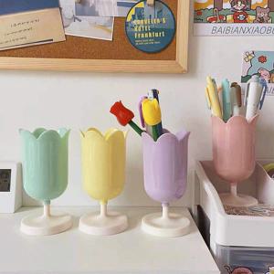 다용도 튤립 연필꽂이 펜홀더 브러쉬꽂이 4colors
