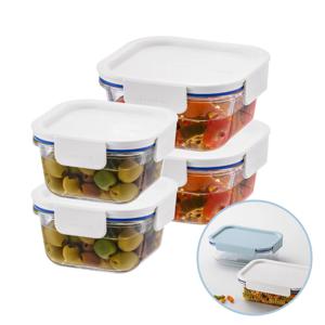 안심내열유리 더클리어 정사각 2종 4개세트(300mlx2P,500mlx2P)