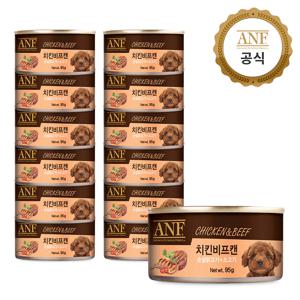 강아지 간식 치킨비프 캔 95g x12개