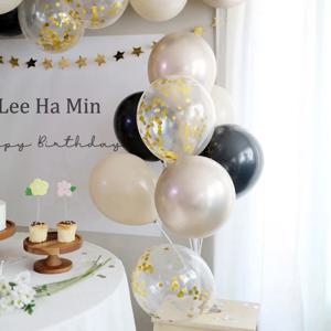 고급스럽고 세련된 생일파티 돌상 베이비샤워 브라이덜샤워 회갑 칠순 블랙골드 풍선세트