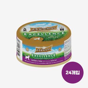 프리미엄 엑설런스 치킨튜나앤흰살생선 습식캔 70g 24개입