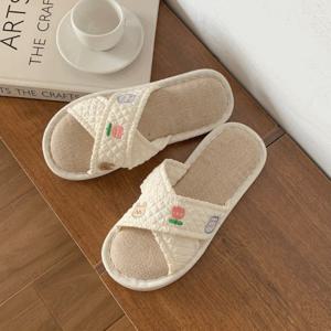 층간소음 방지 튤립 곰돌이 스트랩 홈 슬리퍼 실내화