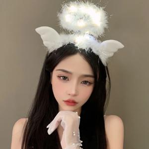 할로윈 놀이공원 천사 코스튬 날개 파티 생일 머리띠