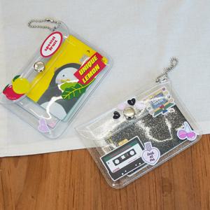 PVC 투명 카드 명함 동전 지갑 파우치 (2 color)