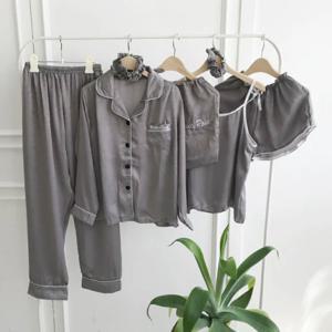 여자 드림 7종 실크 잠옷 파자마세트 파티 나시 긴팔 홈웨어 3컬러