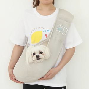 캥거루 메쉬 슬링백 베이지