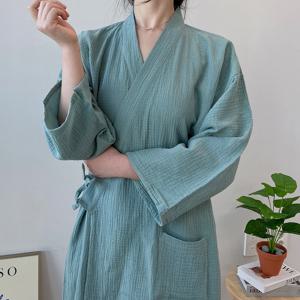 유카타 커플 요루면 순면 목욕 가운 잠옷 파자마 4color