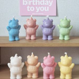 [10%쿠폰] 생일 축하 곰돌이 캔들 8color 귀여운 오브제 선물 답례품