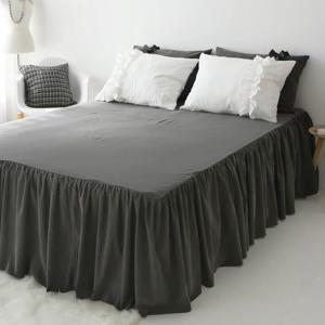 맞춤제작 차콜 코튼프릴 라지킹 높은침대 침대커버 베드스커트-4size