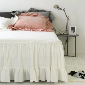 맞춤제작 빈티지무드 라지킹 높은침대 침대커버 베드스커트-화이트 4size