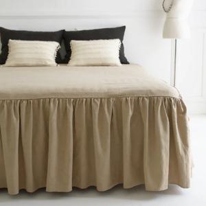 맞춤제작 루시 린넨 베이지 라지킹 높은침대 침대커버 베드스커트- 4size