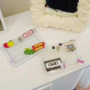 미니 글리터 PVC 투명 지갑 2type - 투명카드지갑 PVC지갑 포카 포토카드 지갑홀더