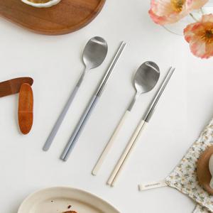 FG 모모 컬러 핸들 1인 수저세트  ( 숟가락 + 젓가락 )