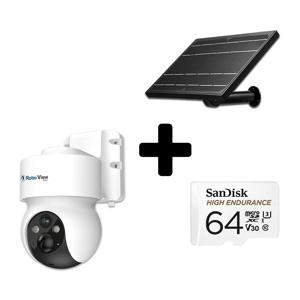 로보뷰 S4+8W 태양광 패널 4G LTE IP 카메라 CCTV 무선 배터리 64GB