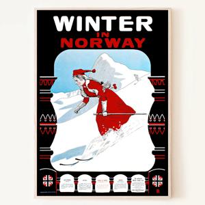 노르웨이 겨울 스키 그림 북유럽 인테리어 소품 액자