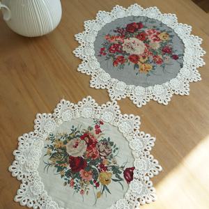 로즈린넨 원형 레이스매트 2 colors/ 2 sizes