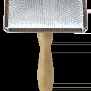 아이리스 슬리커 로즈골드 애견미용 전문가용 슬리커 원목손잡이 죽은털제거