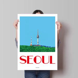 남산 2 M 인테리어 포스터 서울 풍경 한국 남산타워