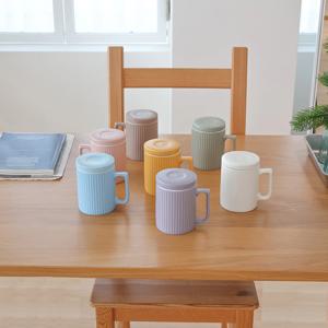 국내제작 플리츠 머그컵 350ML (개별박스 선물포장) 뚜껑 머그컵 세트 머그잔 커피잔