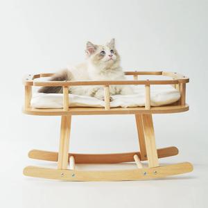 고양이 원목 흔들 의자