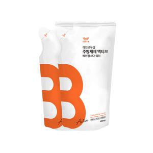 주방세제 액티브 베이킹소다 워터 400ml 리필x2