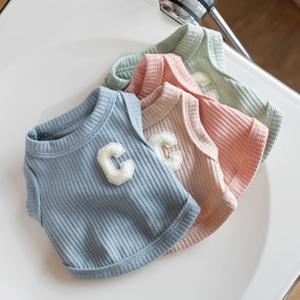 고양이 강아지 C로고 민소매 나시티셔츠