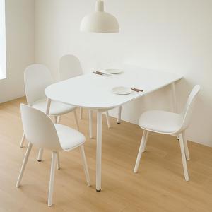 플랫 화이트 반원 식탁 테이블 1000 1200 1400 3size