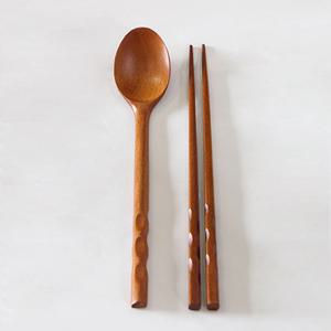 옻칠 나무 수저세트 숟가락 젓가락 우드 옻 수저 숫가락 (성인꽈배기)