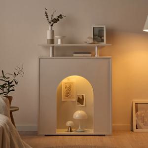 아르카 벽난로 콘솔 LED 선반 수납장