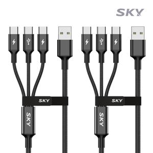 [1+1] 3in1 27W USB C타입 멀티 고속충전 케이블