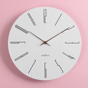 화이트모던_로즈골드 시계바늘 롱넘버 벽시계