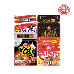 마열라면 4봉+진라면 매운맛 5봉+진비빔면 4봉+짜슐랭 5봉