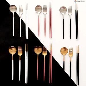 2인세트 수저+젓가락+포크 커트러리 양식기 카페 디저트 명품 세트