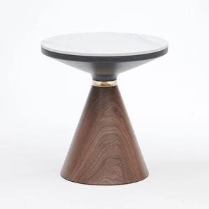 HUT-734 비앙코무광세라믹 우드랩핑 사이드테이블