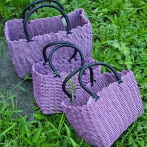 컬러 프리미엄 빨대 바구니 (3 size) 여름가방 라탄바구니 토드백 목욕가방