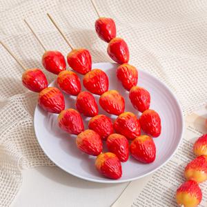 딸기(중) 탕후루 모형 1개-미니어처 음식 인조 모조 과일 디저트 모형