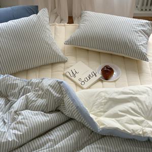 시리얼 온도조절 스트라이프 양면 차렵이불 SS/Q/K 2colors