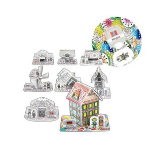 세계의 전통가옥과 전통의상 8종 - 다문화 여러나라 컬러링 입체퍼즐 만들기