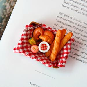 미니어처 월드 크루아상 바게트 런치세트 인테리어소품 음식모형 장식소품