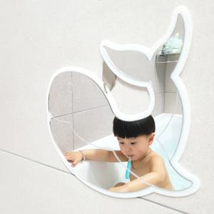 고래 붙이는 5mm 아크릴거울 안전 욕실거울 아기 양치거울