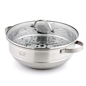 스텐 인덕션 넓은 양수웍 파티웍 찜기 찜솥 찜냄비 32cm 잔치팬