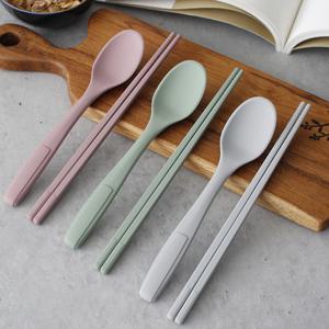 파스텔 실리콘 주니어 도시락 수저세트 - 3color