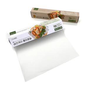 1+1 늘어붙지않는 베르케어 천연펄프 롤타입 종이호일 화이트/골드 쿠킹호일