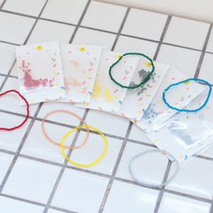 컬러 비즈팔찌 만들기 DIY 세트 키트 6color 심플 글라스 비즈 팔찌 우정 공예 재료