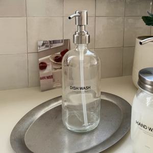 원형 욕실 유리 디스펜서 / 주방세제통 유리병  500ml