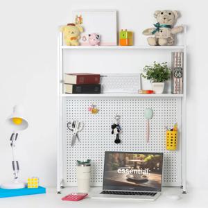 철제 타공보드 페그보드 책상선반 다용도 책장 책꽂이 수납장 TG 2단(가로75cm)