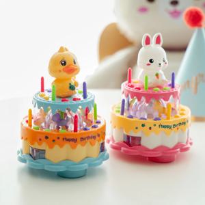 동물 캐릭터 생일축하 멜로디 움직이는 케이크 장난감 2colors