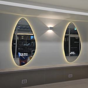 공룡알 비정형 벽탈부착 조명 전신거울 후광 LED 800x1800