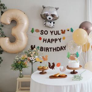 너구리 숲속 친구들 풍선 귀여운 동물풍선 생일파티 파티풍선