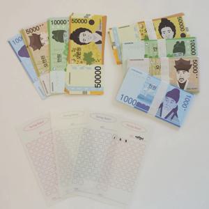 현금 챌린지 페이크머니 & 세이빙 보드 속지-만원 50매